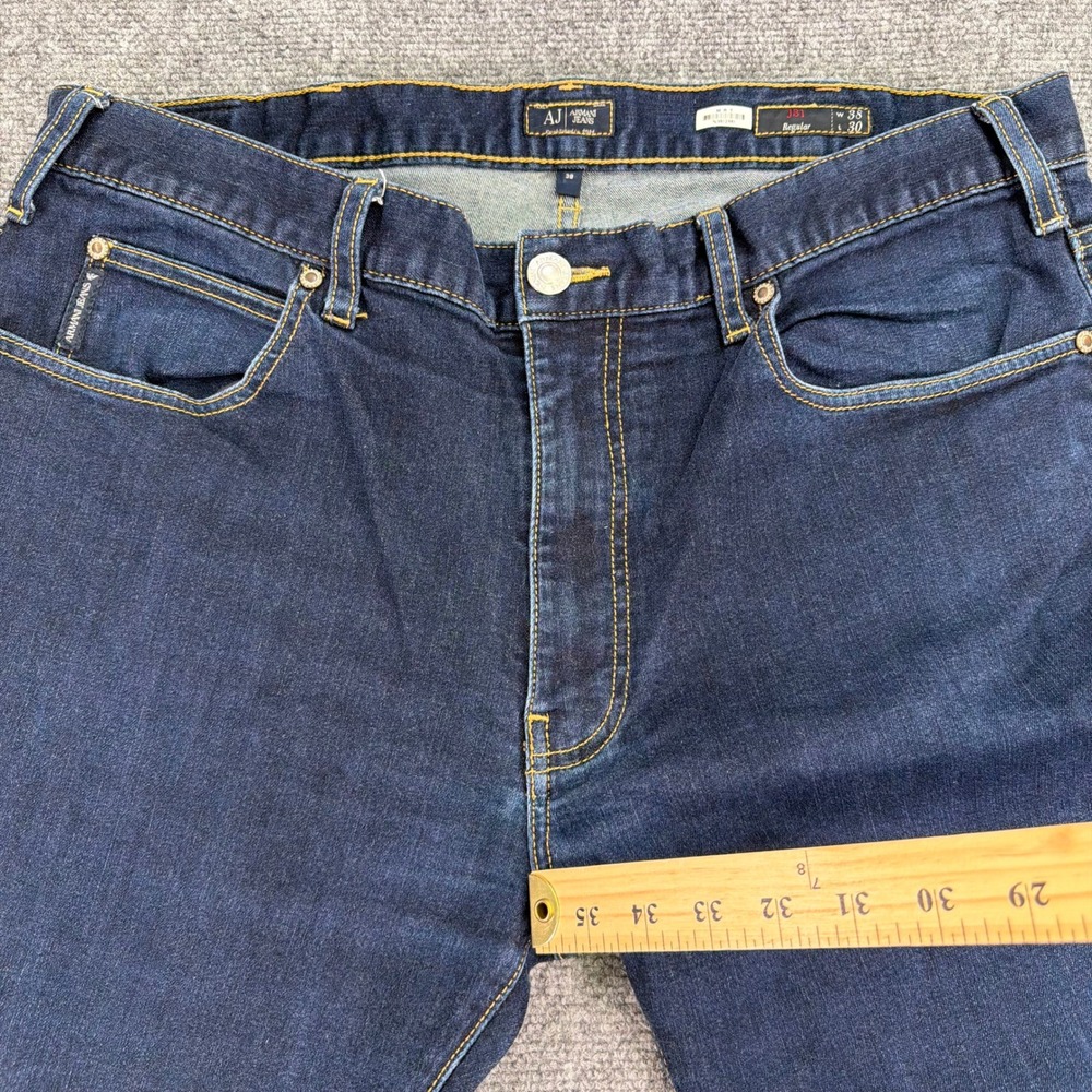 Armani Jeans Mens 38 (Fits 37x28.5) Blue J31 Regular Straight Leg Eagle - Picture 5 of 16